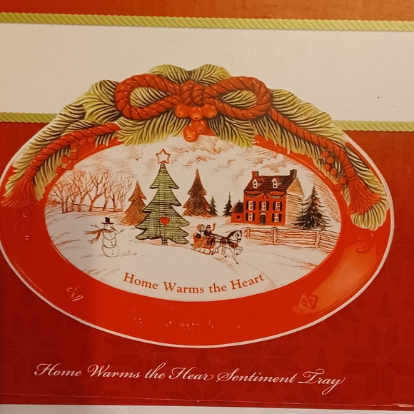 Christmas Fitz & Floyd "Home Warms The Heart" Tray in Box - Picture 5 of 8